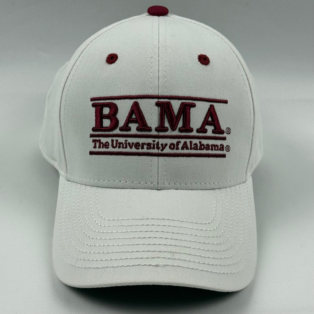 The Game Alabama Crimson Tide Bama Bar Logo White Snapback Hat